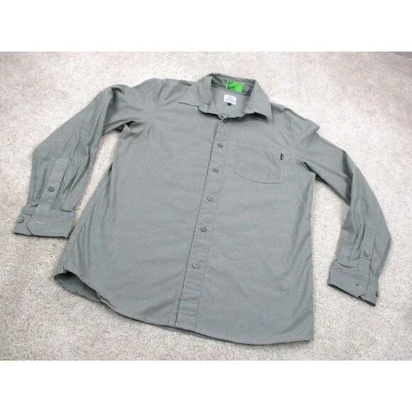 Flylow Shirt Adult Medium M Green Cotton Long Sleeve Casual Button Up Mens - Picture 2 of 11